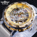 WINNER 293 Fashion Business Mechanical Mens Watches Top Brand Luxury Skeleton Dial Crystal Iced Out Wristwatch Clock 2020 New